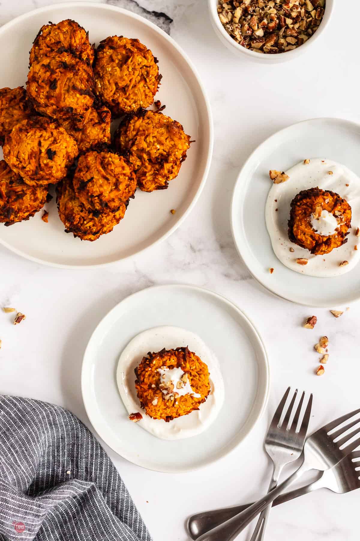 plates of latkes