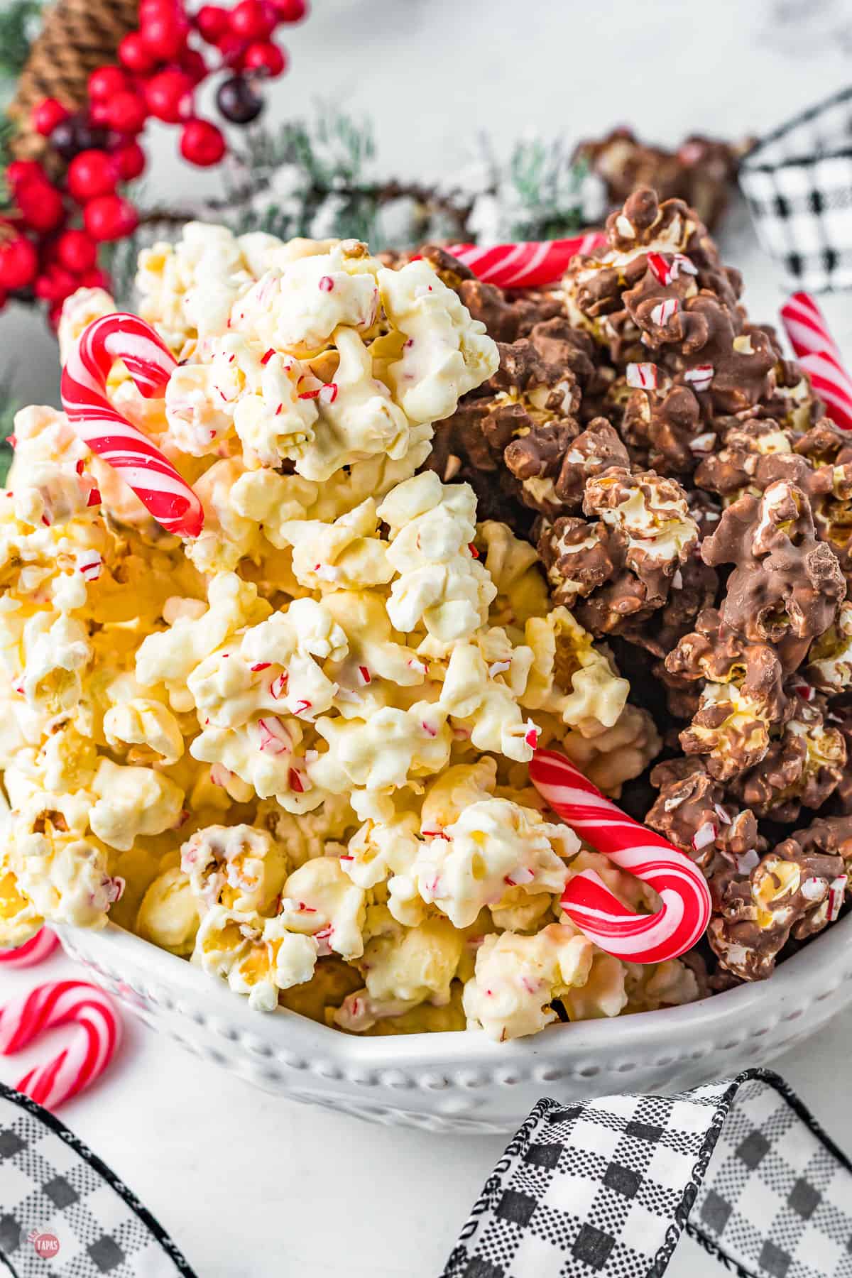 bowl of white chocolate popcorn