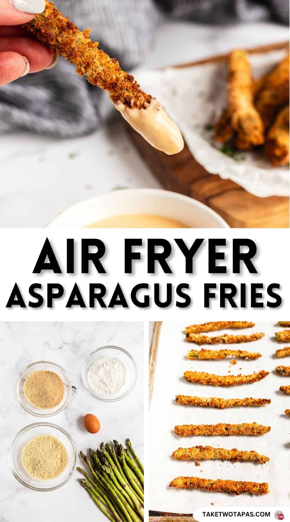Pinterest pin image for asparagus fries