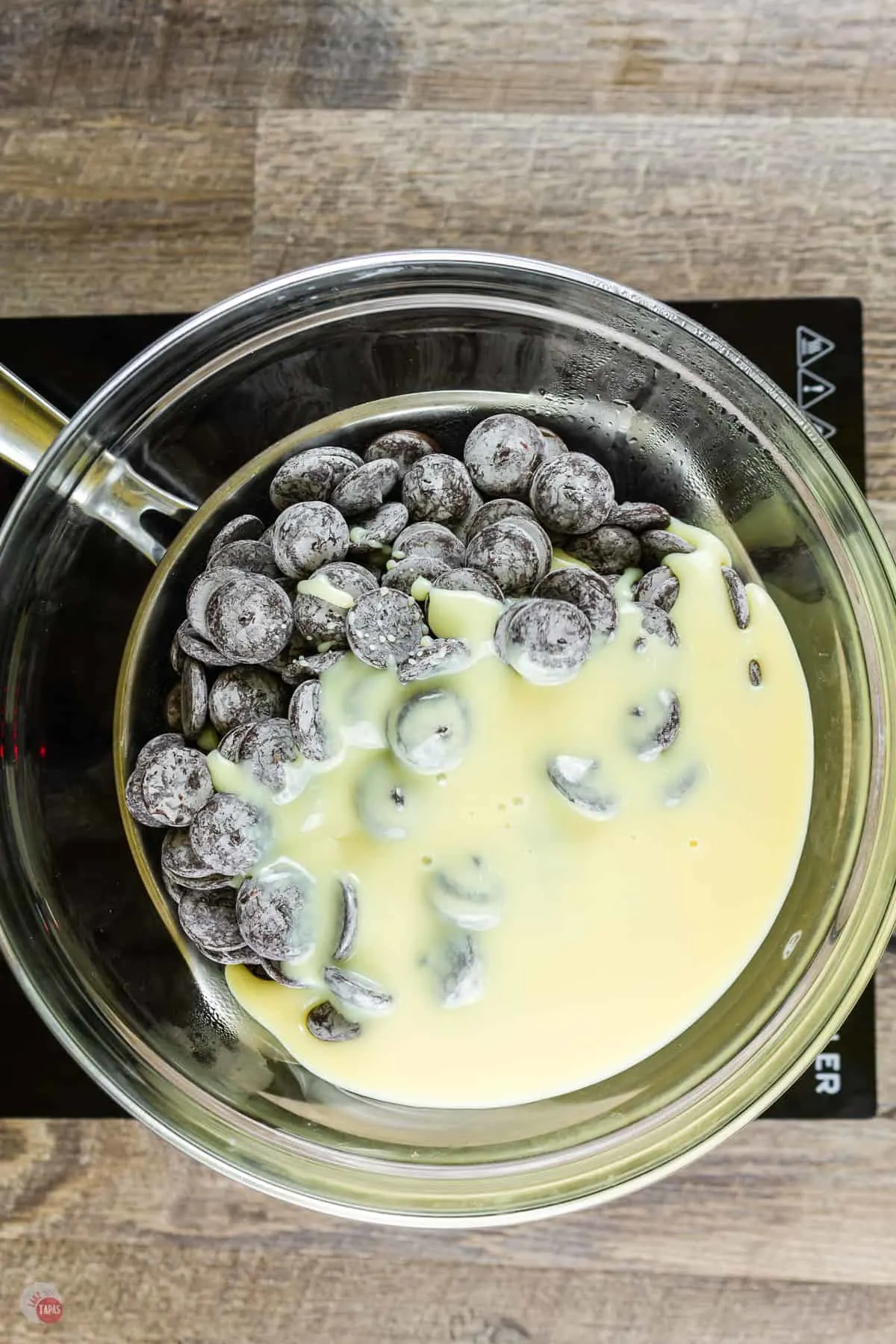 dark chocolate with sweetened condensed milk