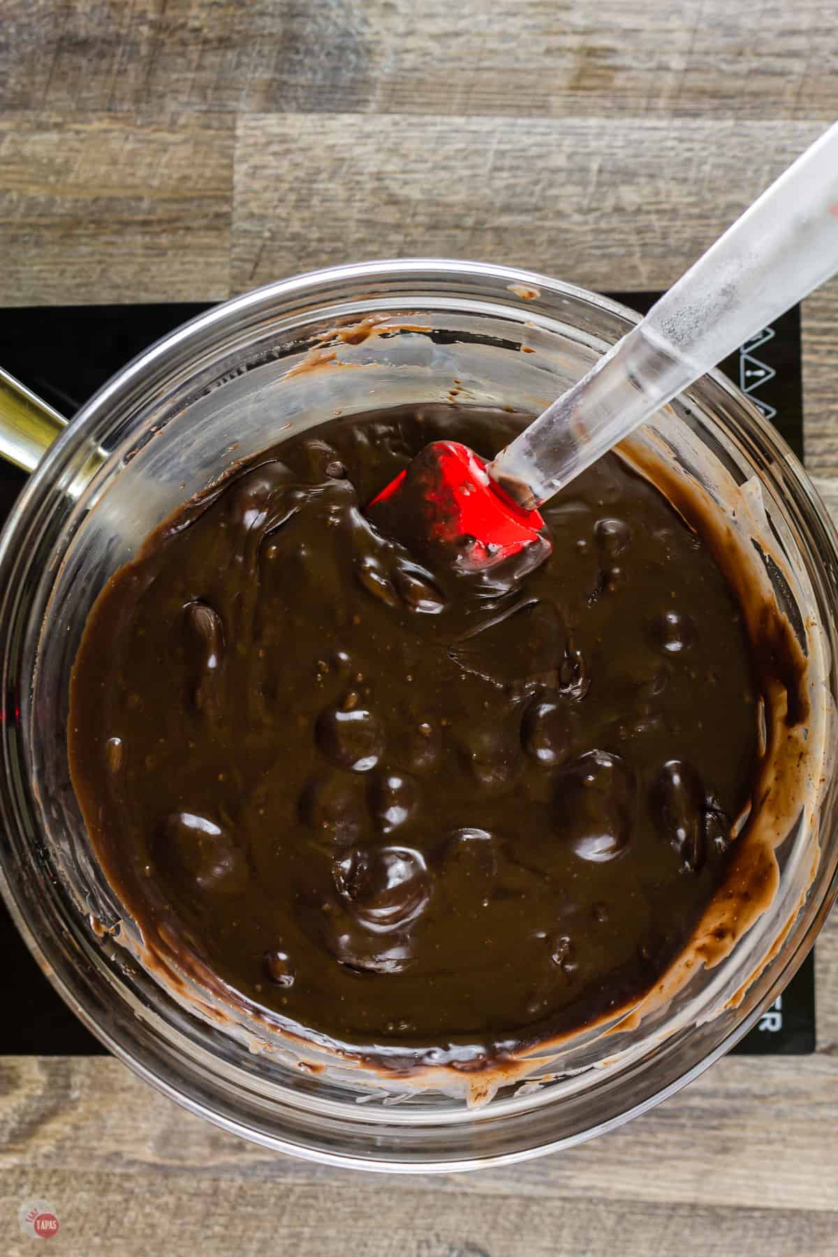 melted chocolate on the stove top