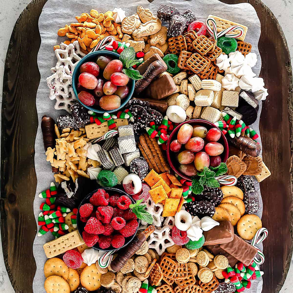 close up of snack platter