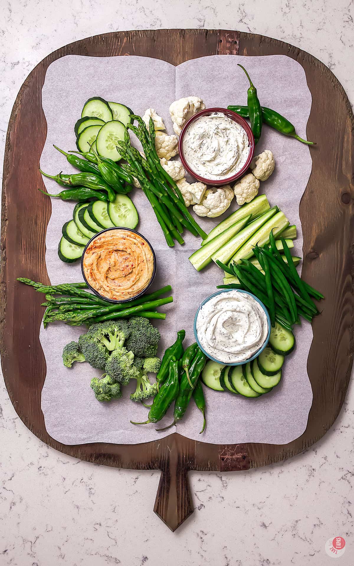 more green vegetables on platter