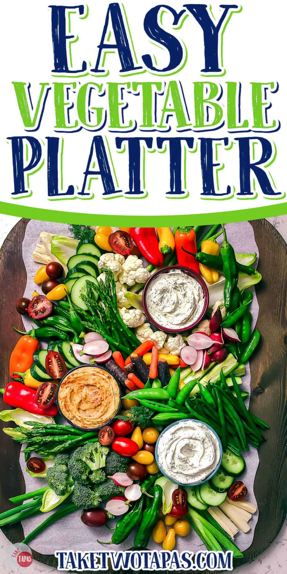 Pinterest image of a vegetable platter