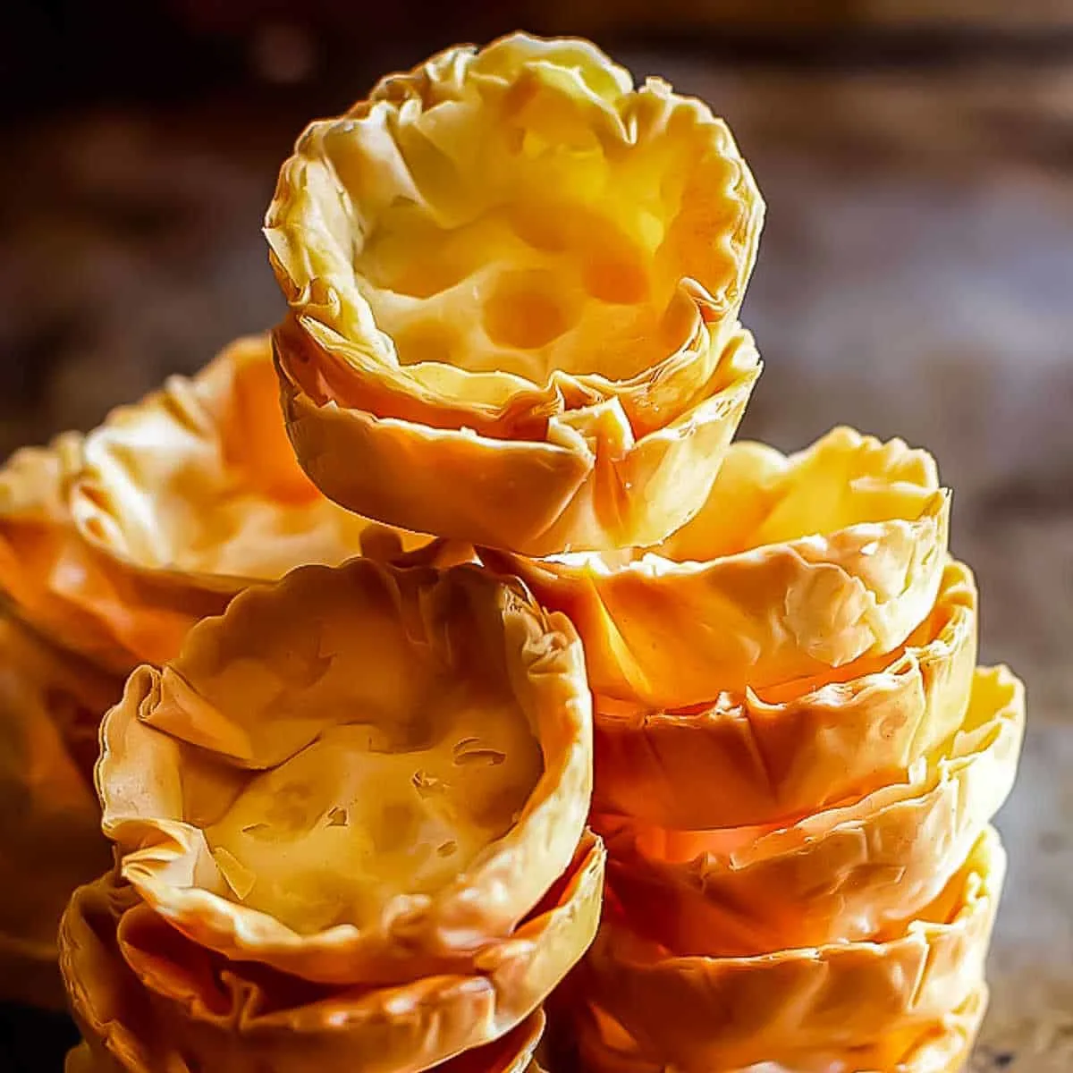 5 empty phyllo cups for appetizers