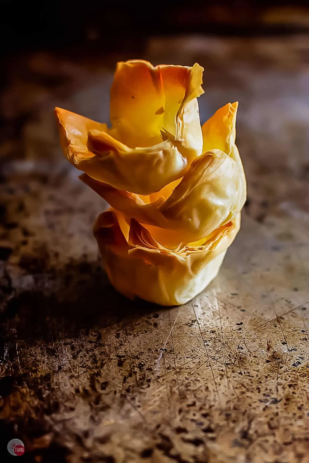 stack of three phyllo cups