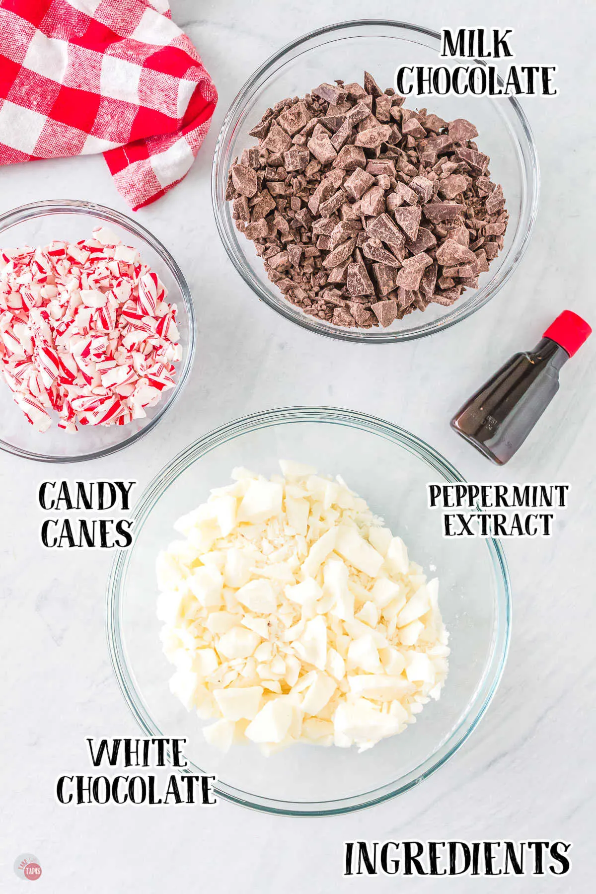 ingredients for candy cane bark