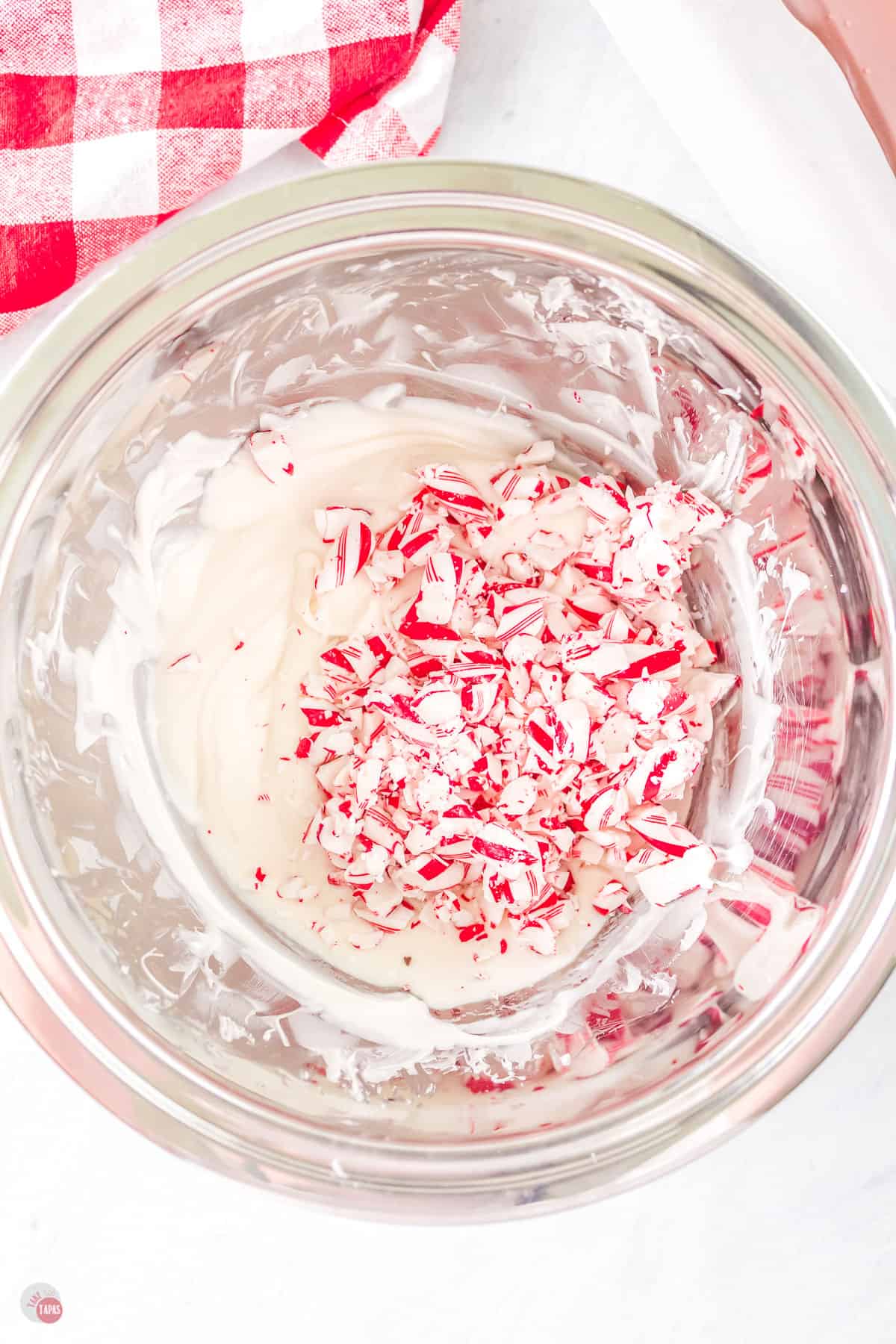 white chocolate and candy canes