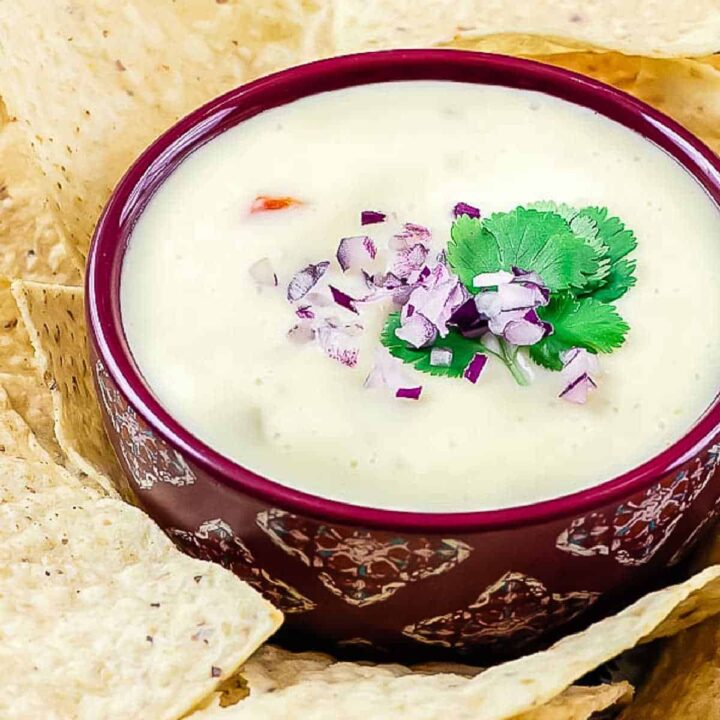 bowl of white cheese dip