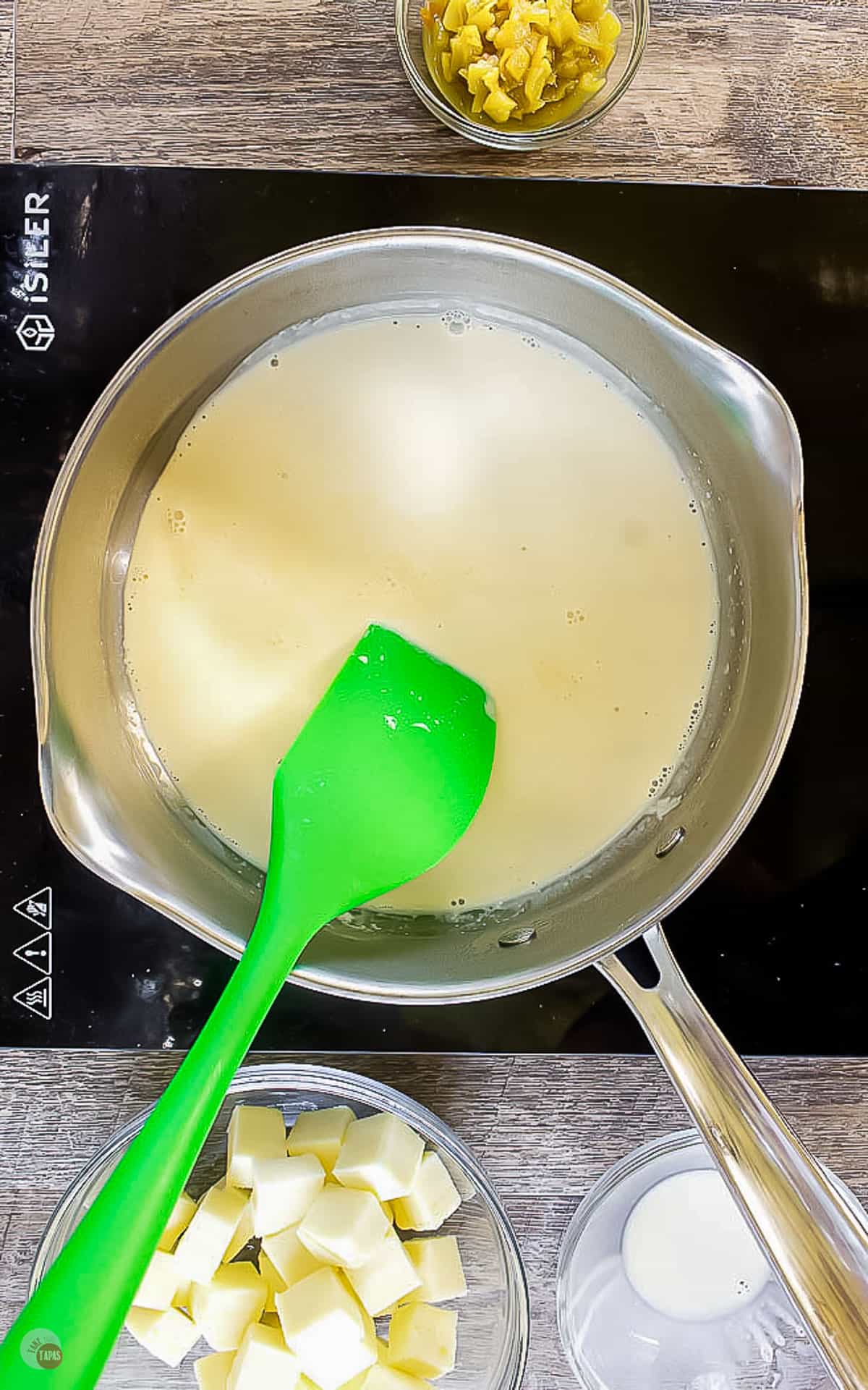 milk in a pan