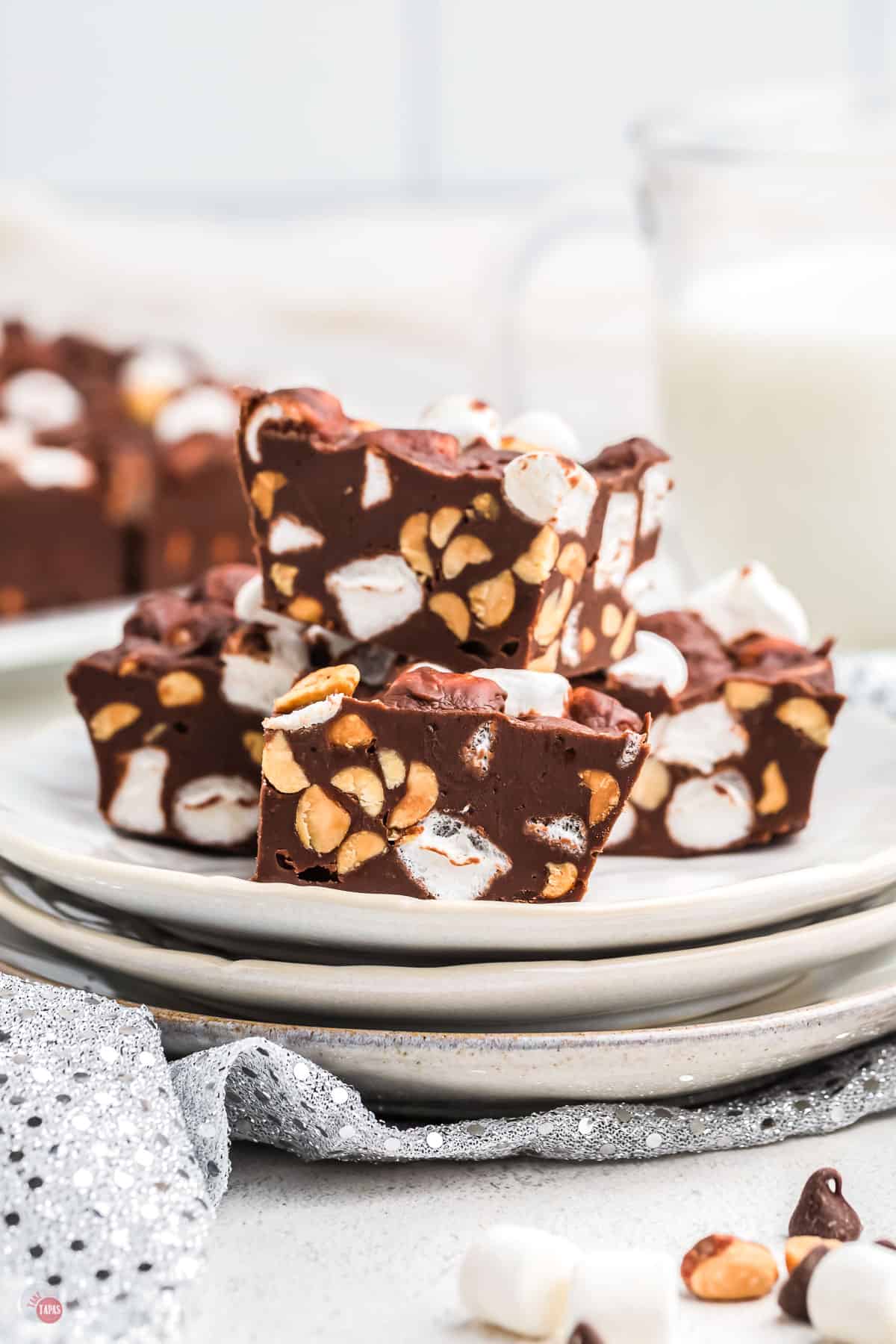 plate of rocky road fudge
