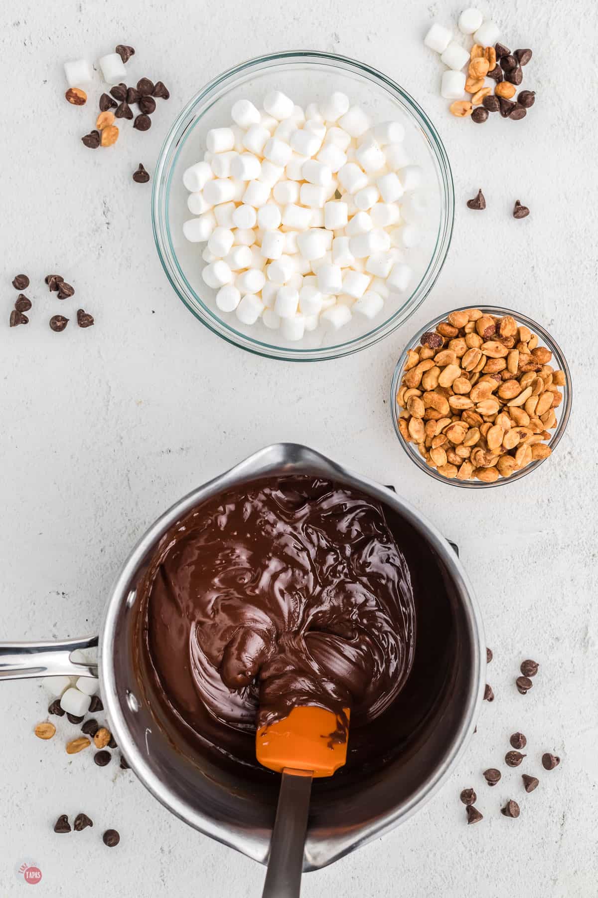 melted chocolate in a pot