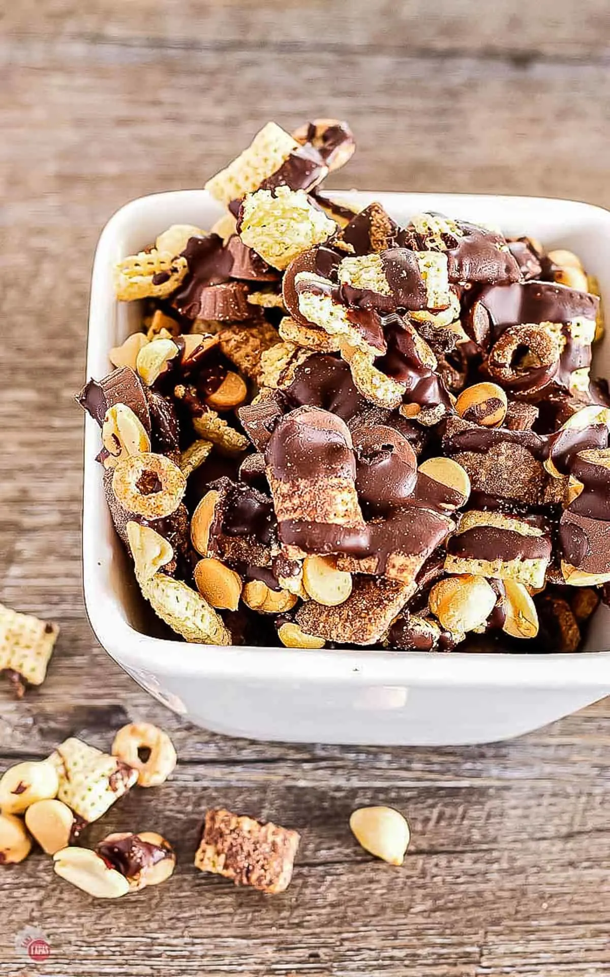 close up of Buckeye snack mix