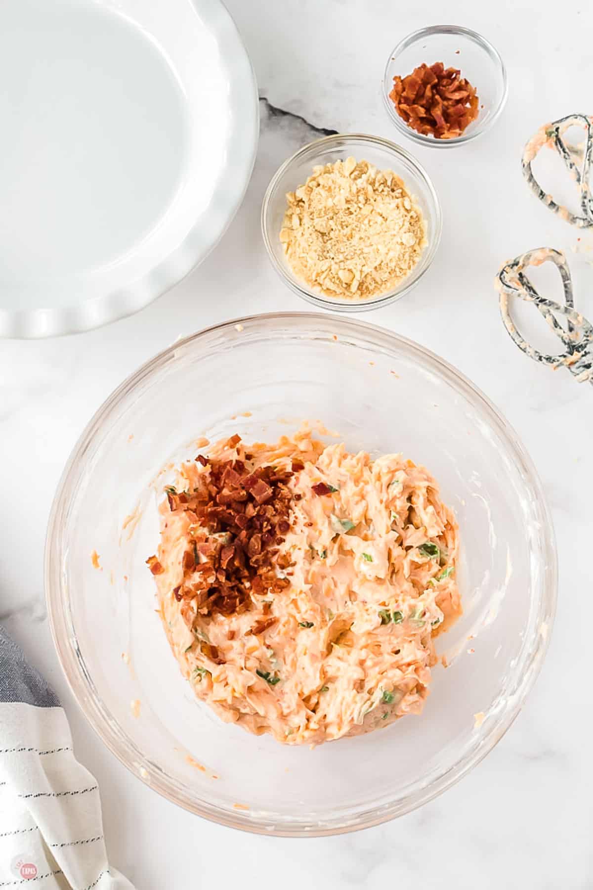 dip and bacon in bowl