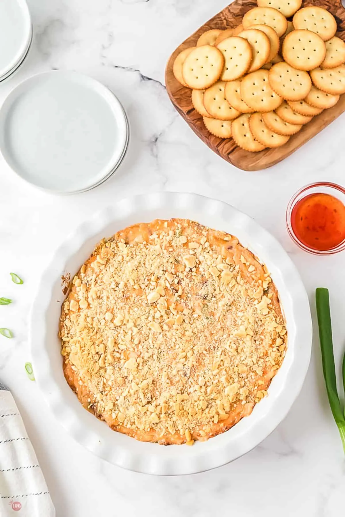 baked dip in white dish