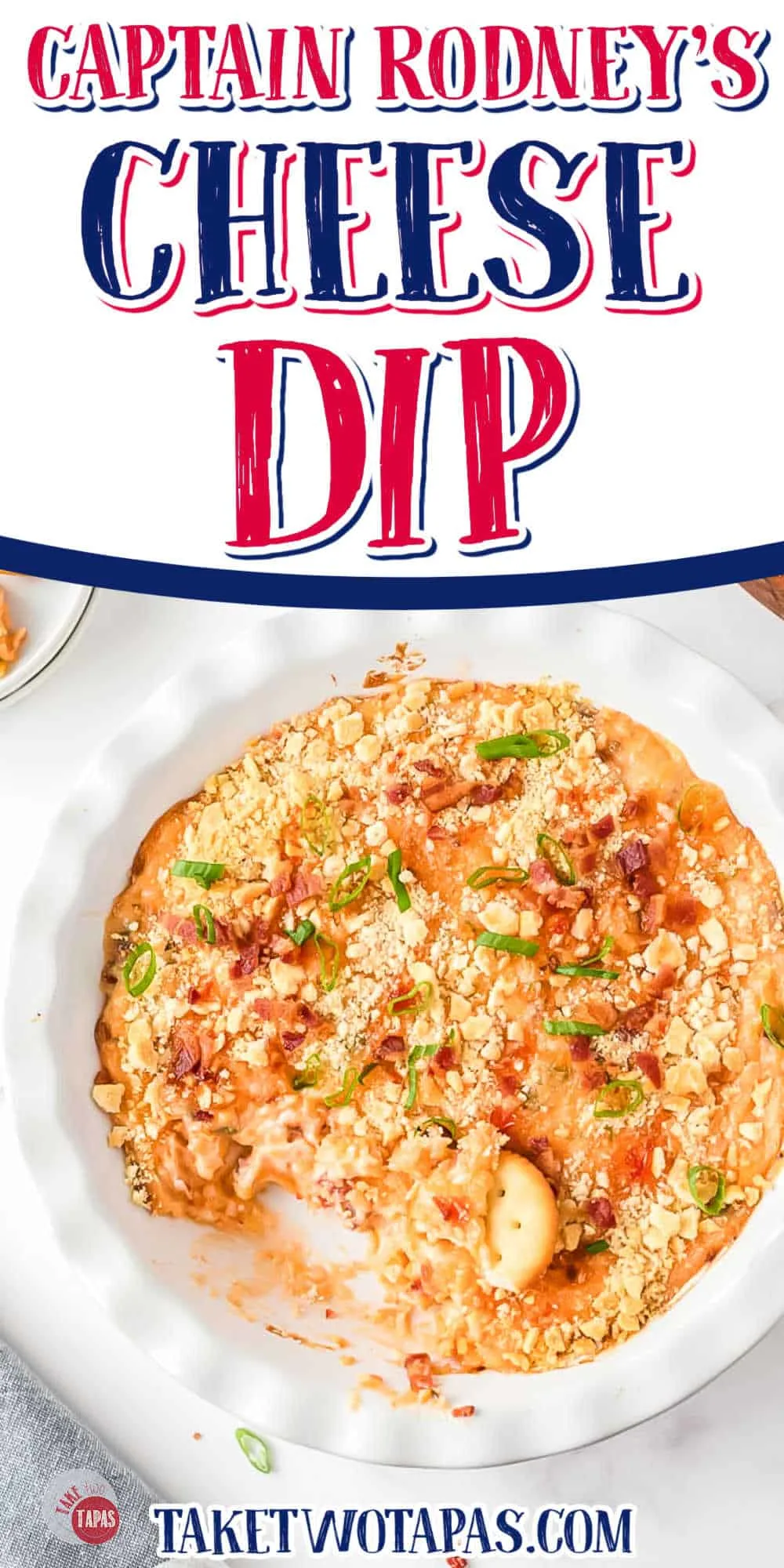 dip with text "super easy captain rodney's cheese bake"