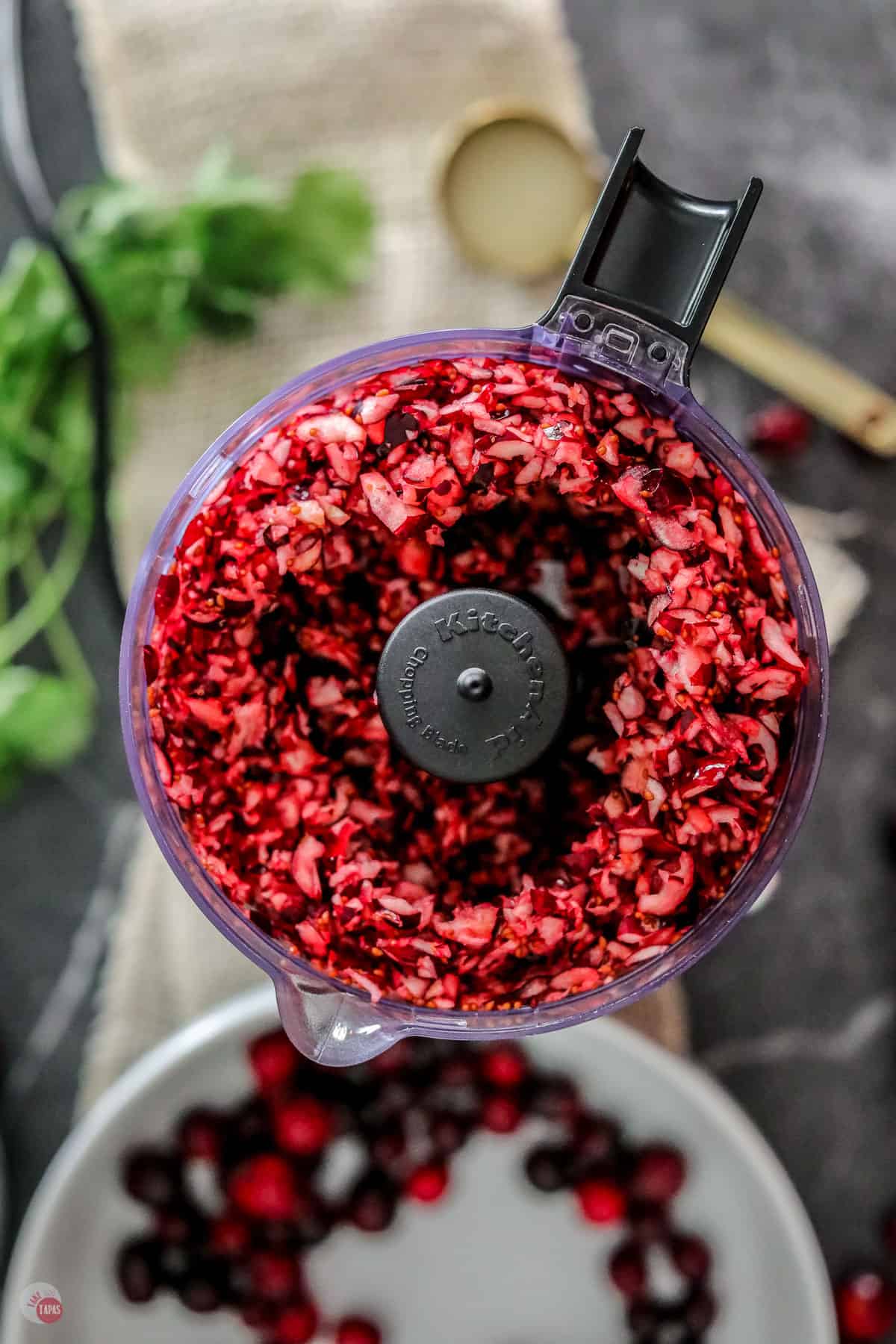 bowl of minced cranberries