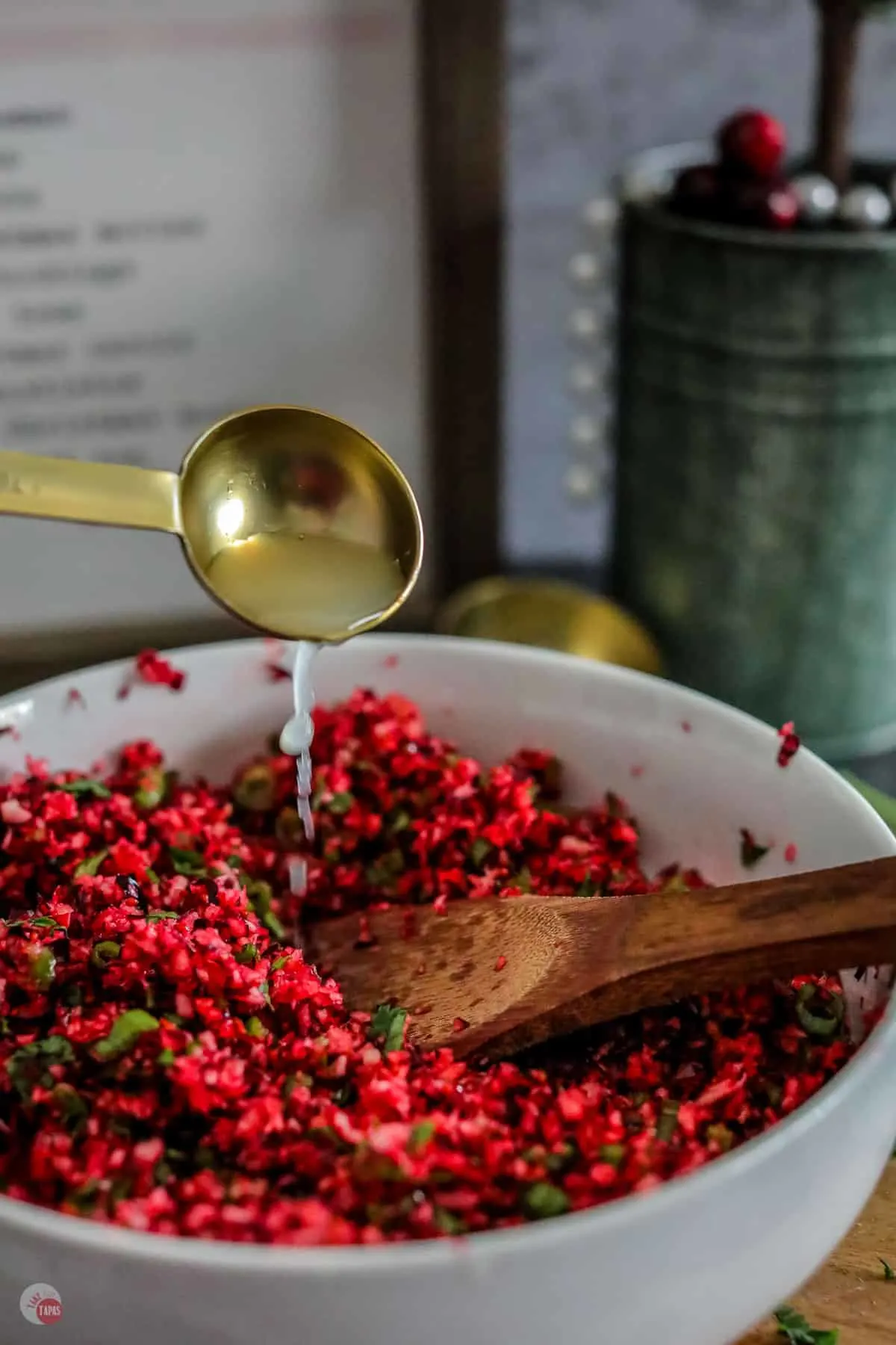 cranberry salsa in a bowl