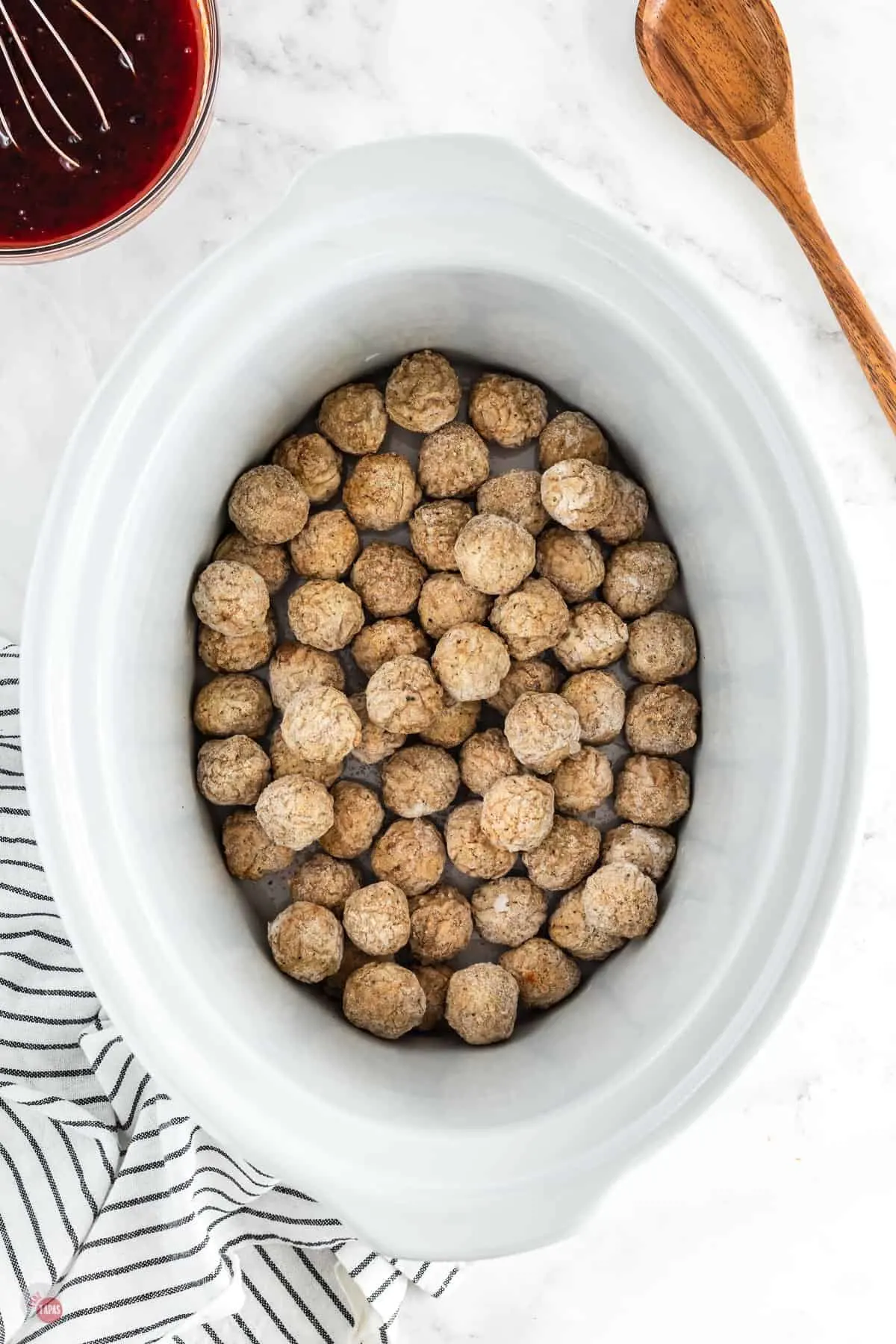 frozen meatballs in a crockpot