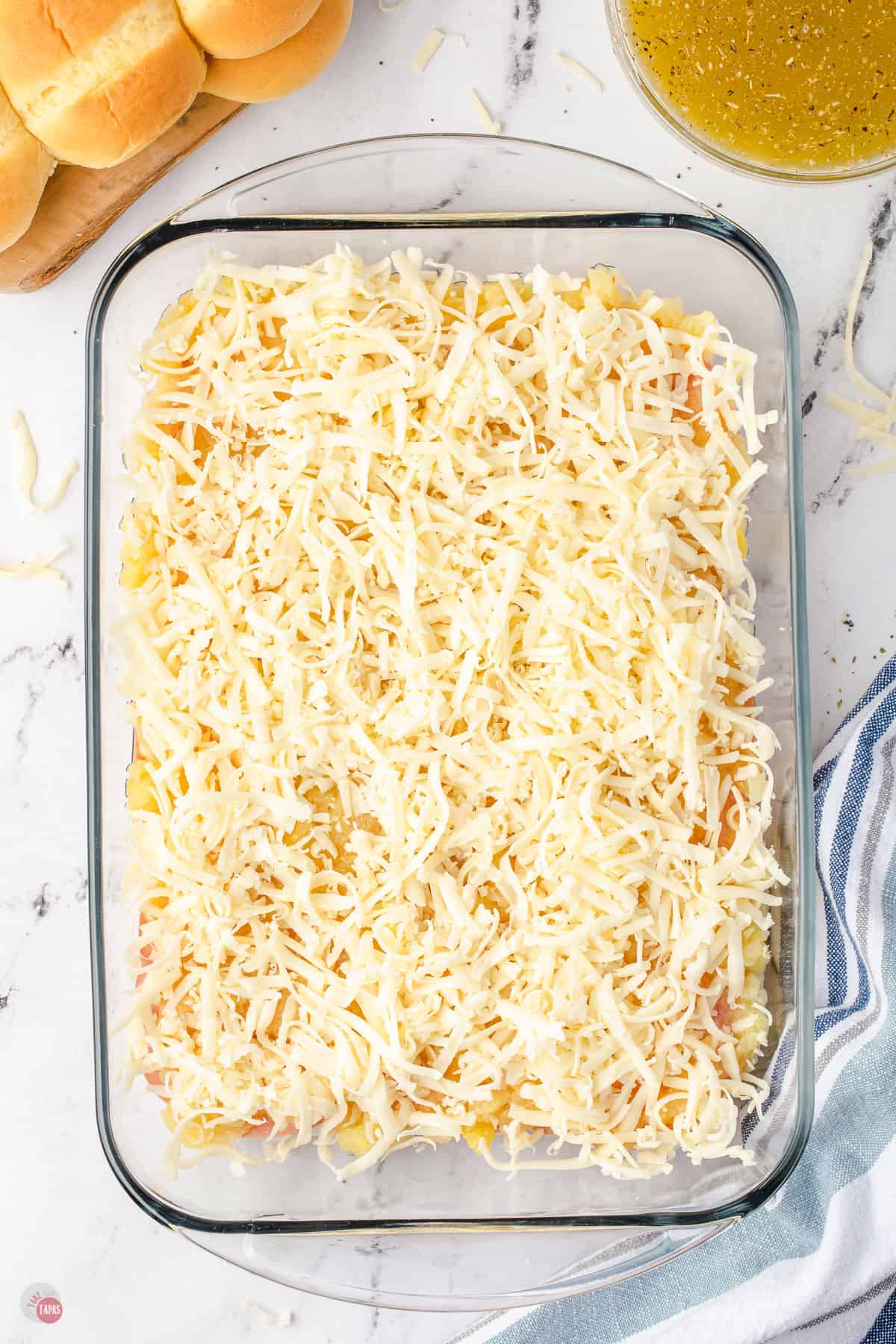 cheese in a pan