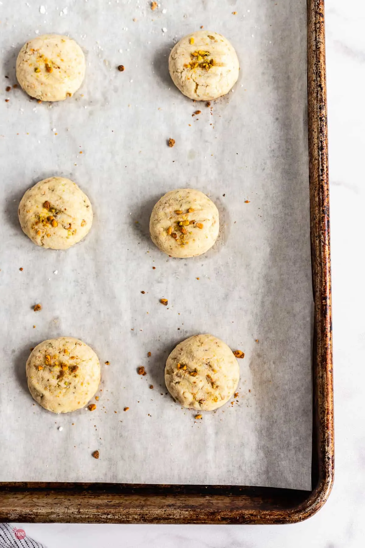 baking sheet with cookies