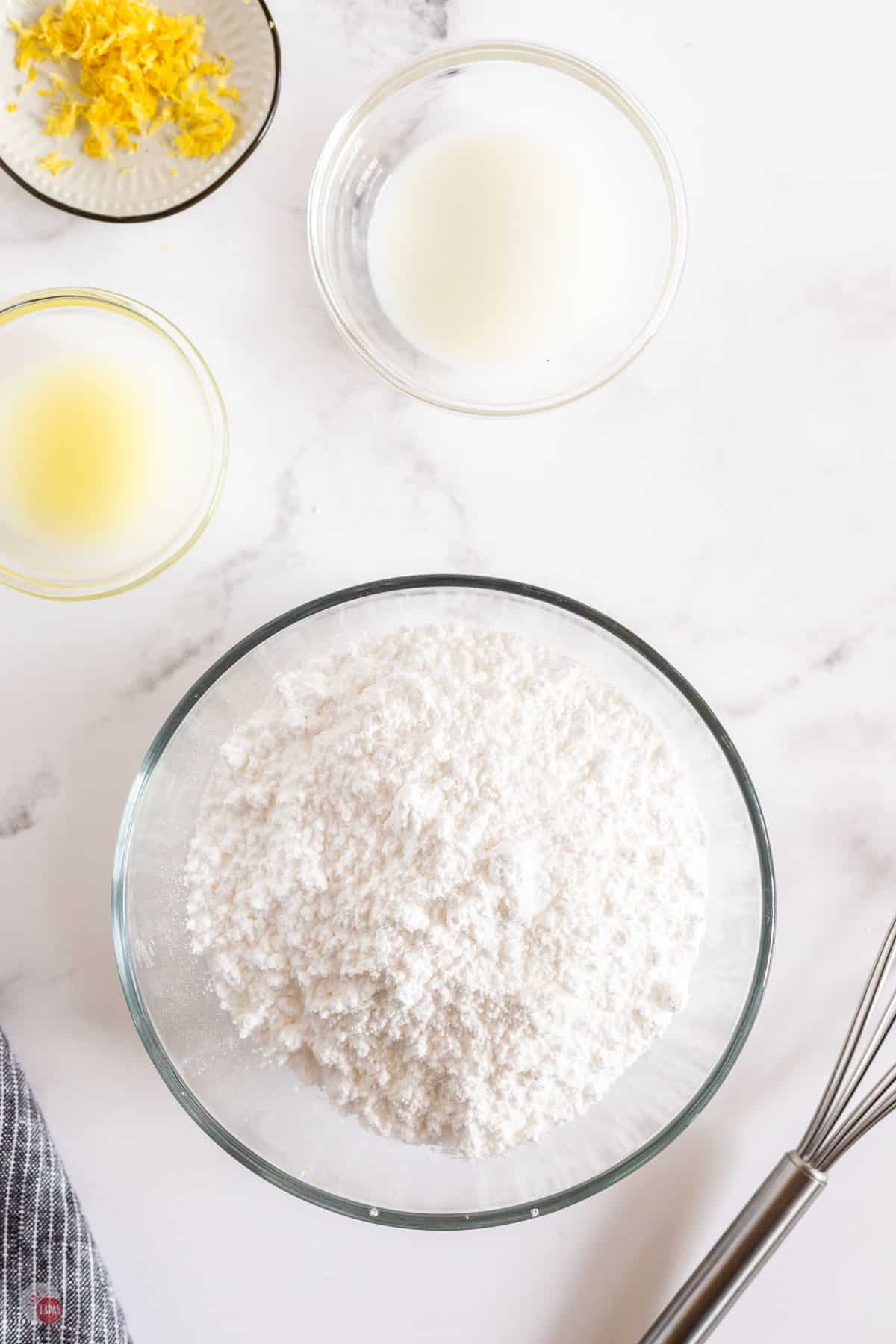 powdered sugar in a bowl