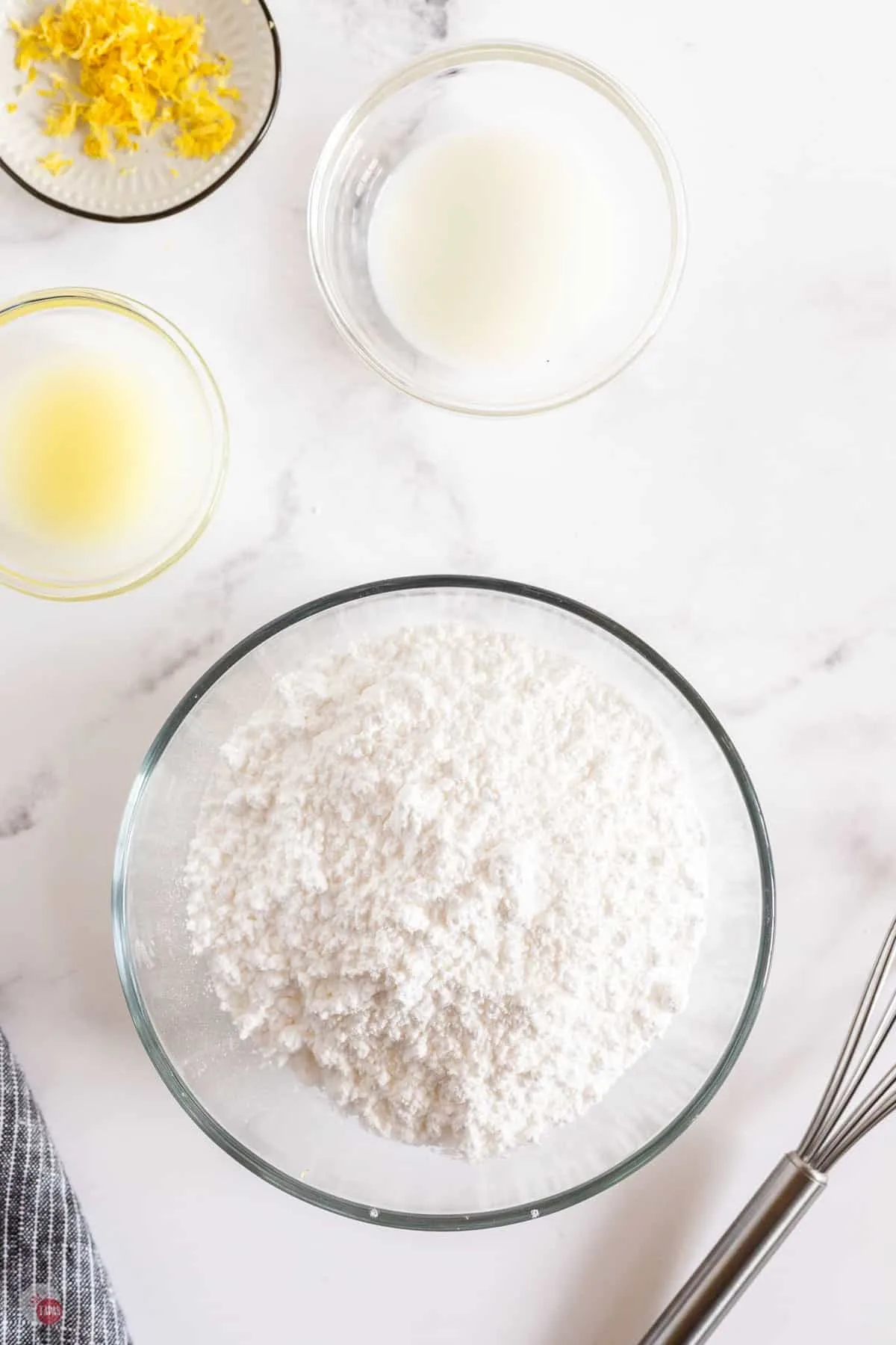 powdered sugar in a bowl