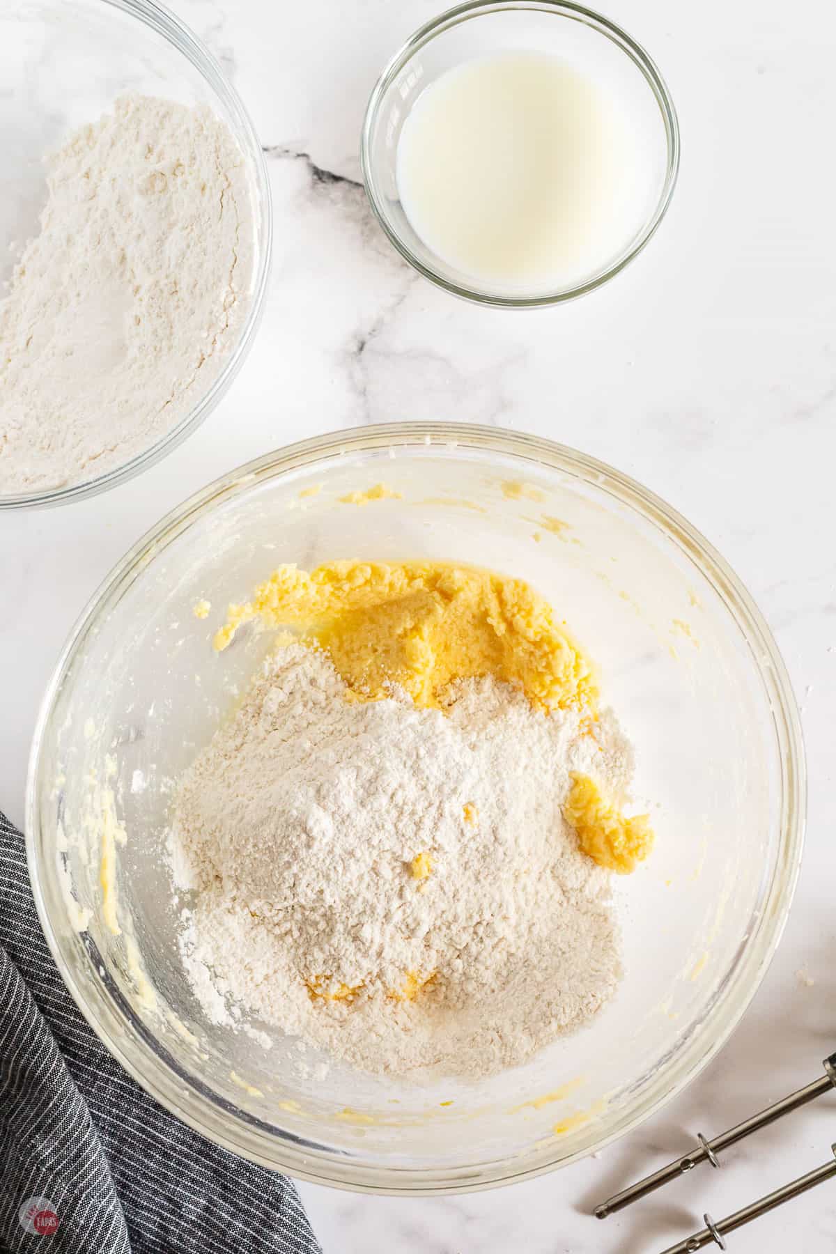 butter and flour in a bowl