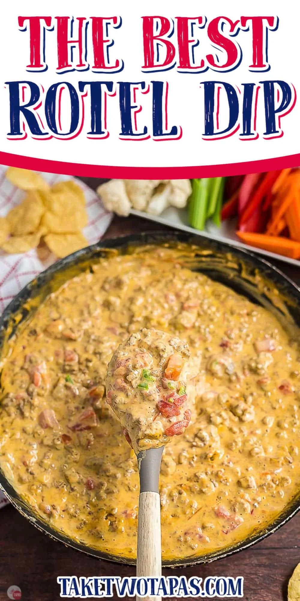 pinterest image for rotel dip