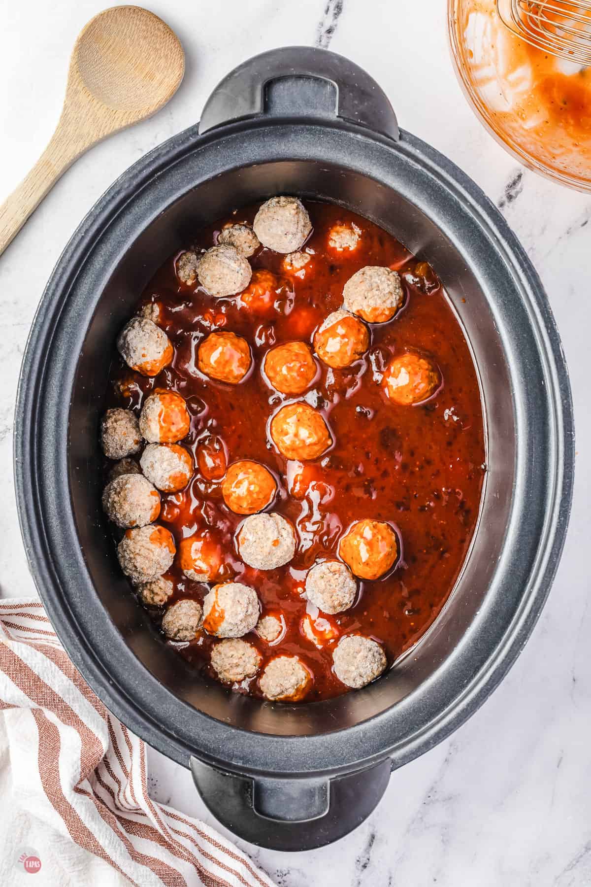 sweet and sour meatballs in a crock pot