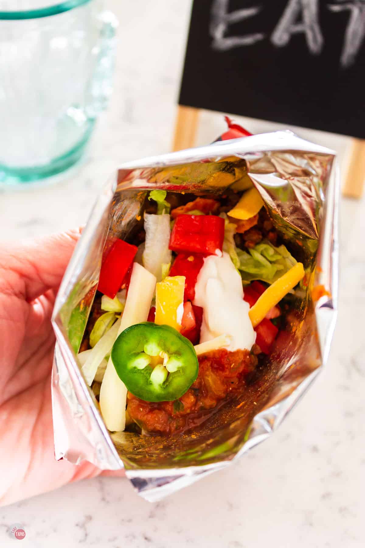 All ingredients ready to stir together in bag