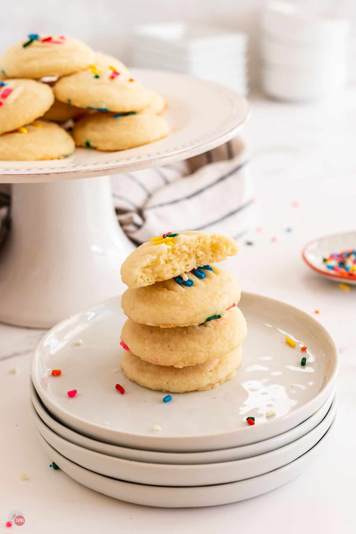 stack of whipped shortbread cookies