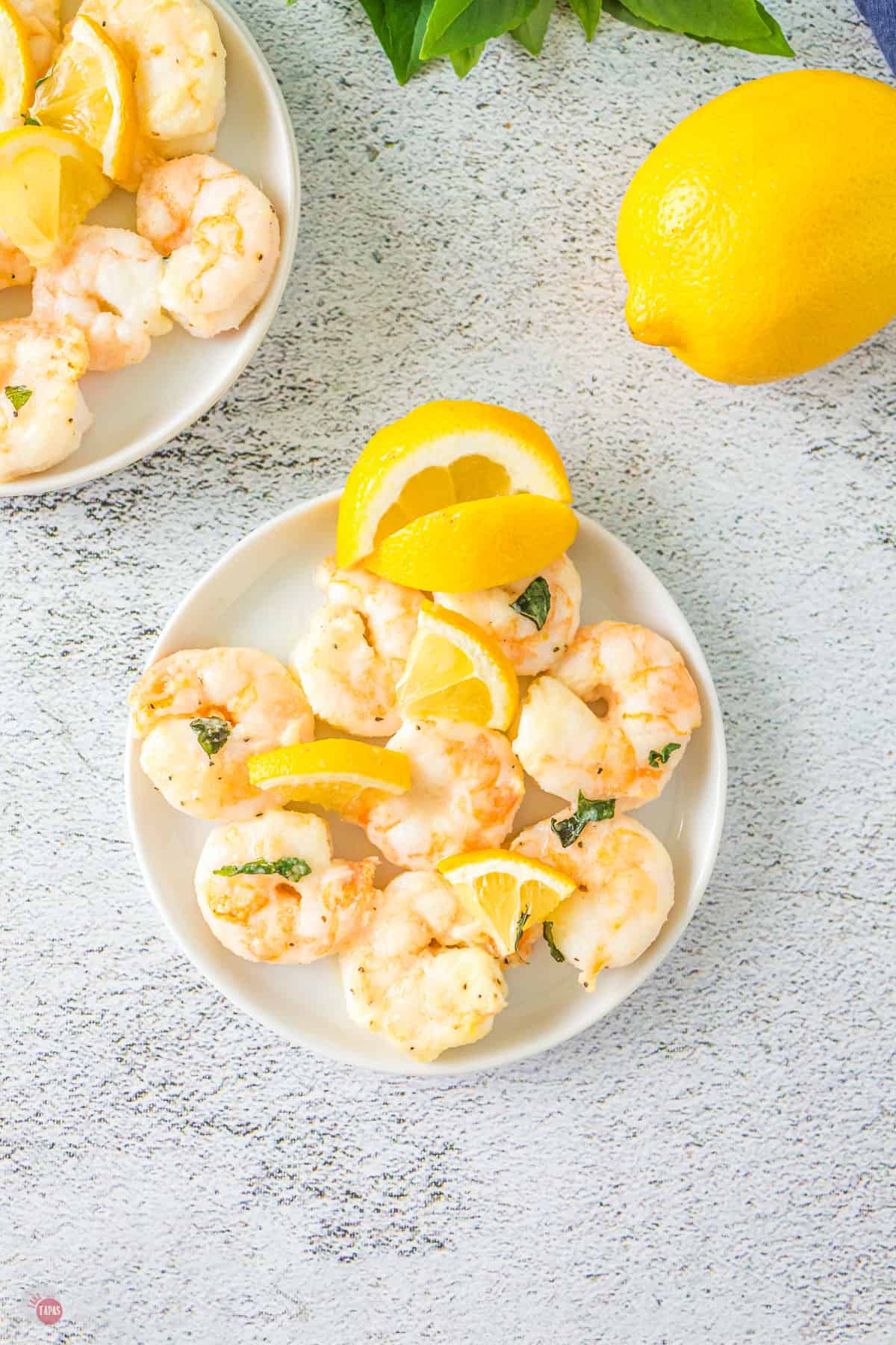 plate of lemon shrimp