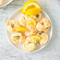 bowl of lemon pepper shrimp
