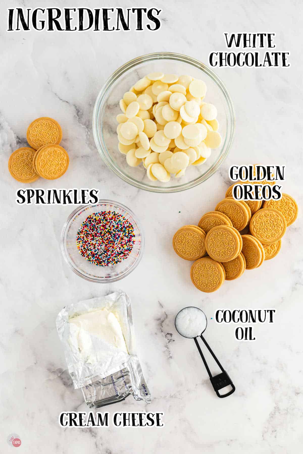 labeled picture of cookie truffle ingredients