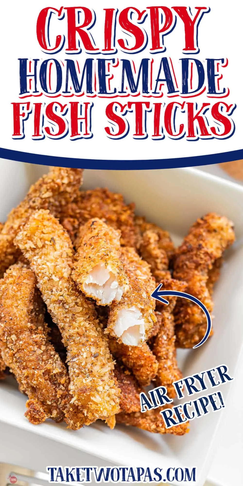bowl of fish sticks with text "air fryer recipe"