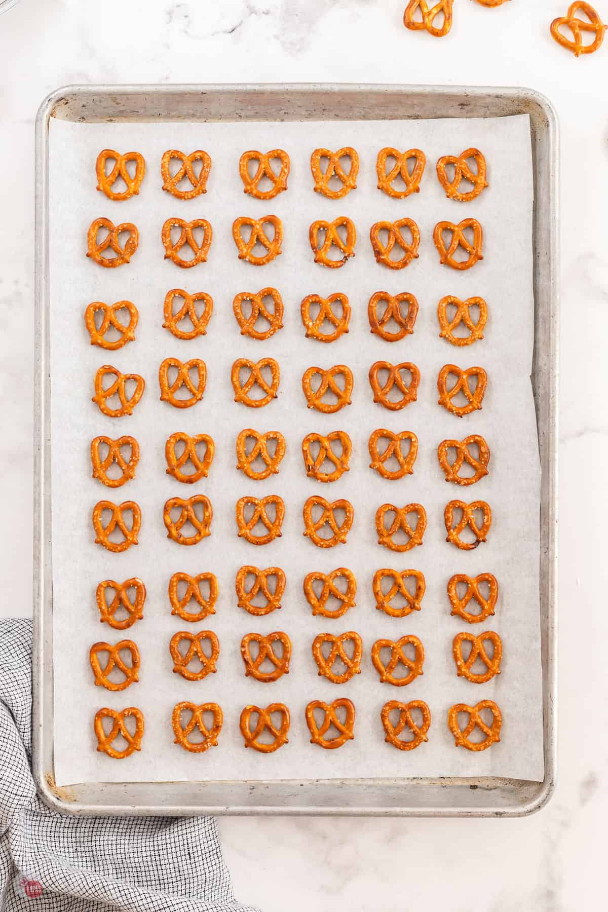 pretzels on a baking sheet