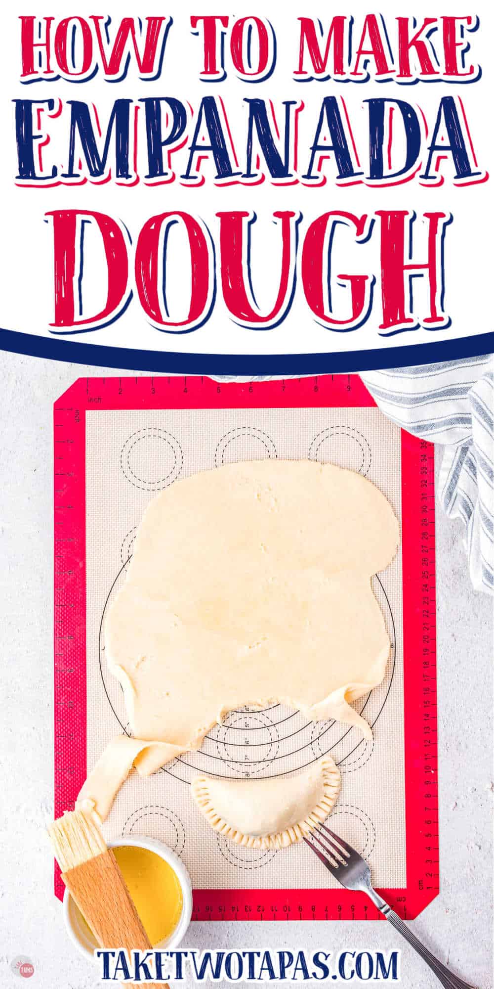 dough on a mat with text