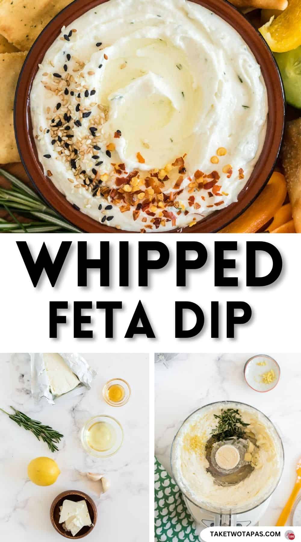 Pinterest pin image for whipped feta dip recipe