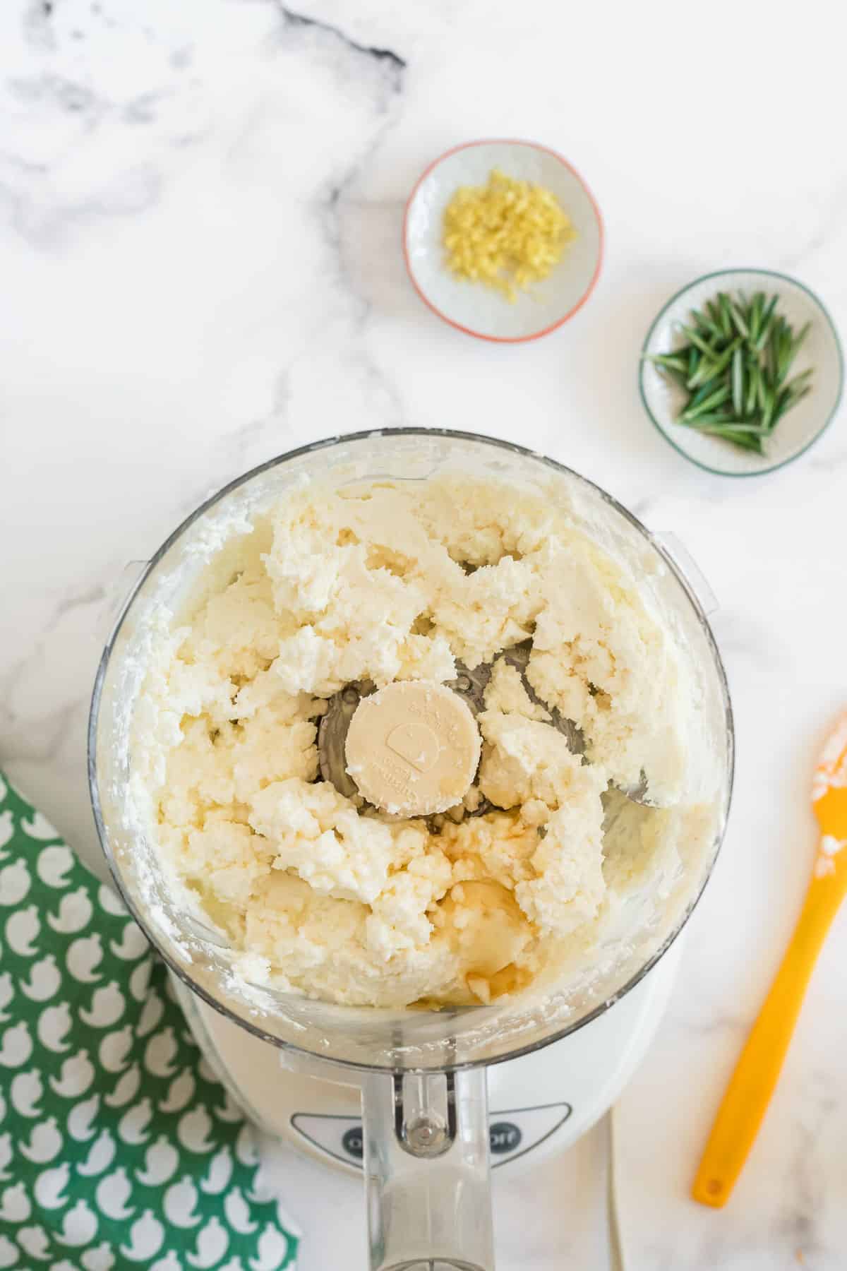 feta cheese in a food processor