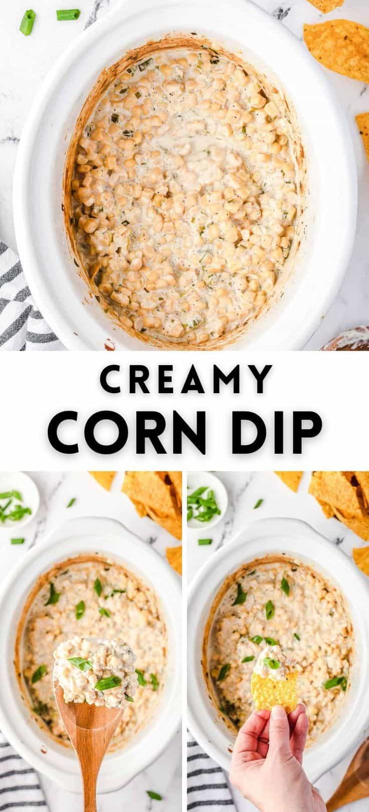 Pinterest pin image for crockpot corn dip