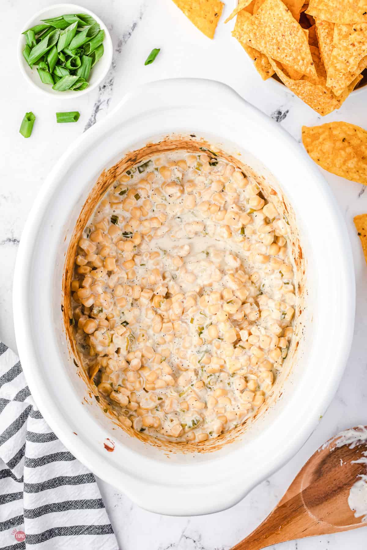 Crock Pot Creamy Corn Dip - As For Me and My Homestead