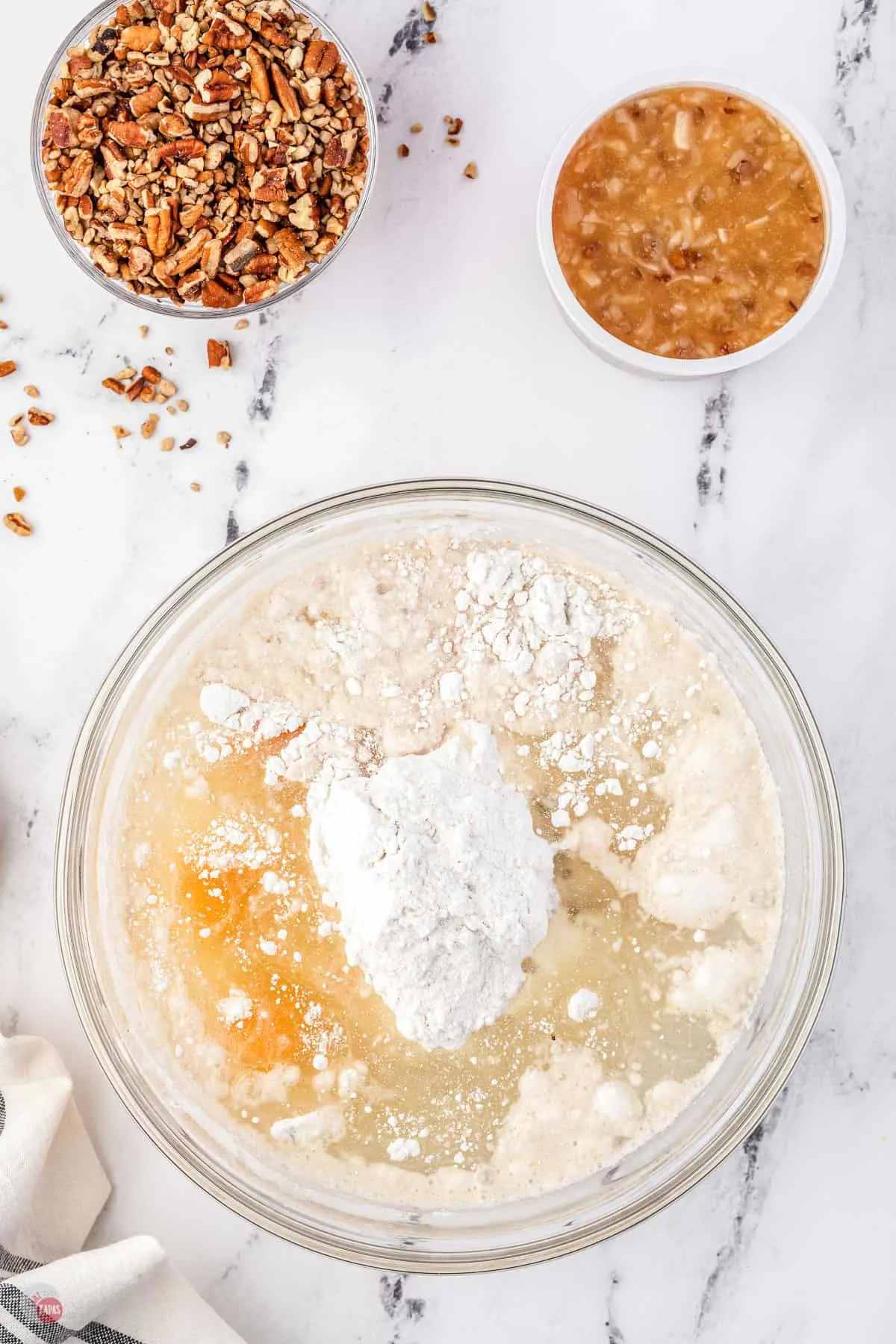 cake ingredients in a bowl