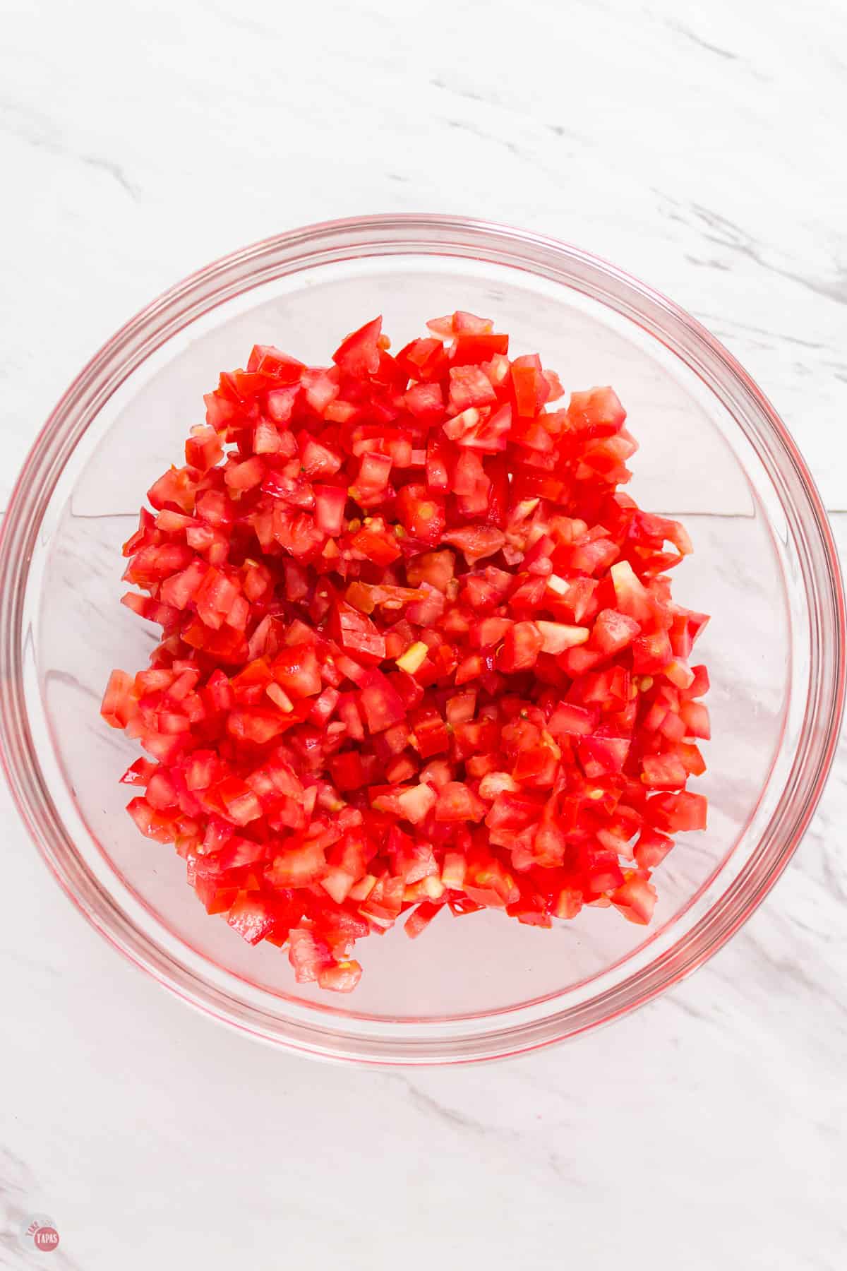 diced tomatoes in a bowl
