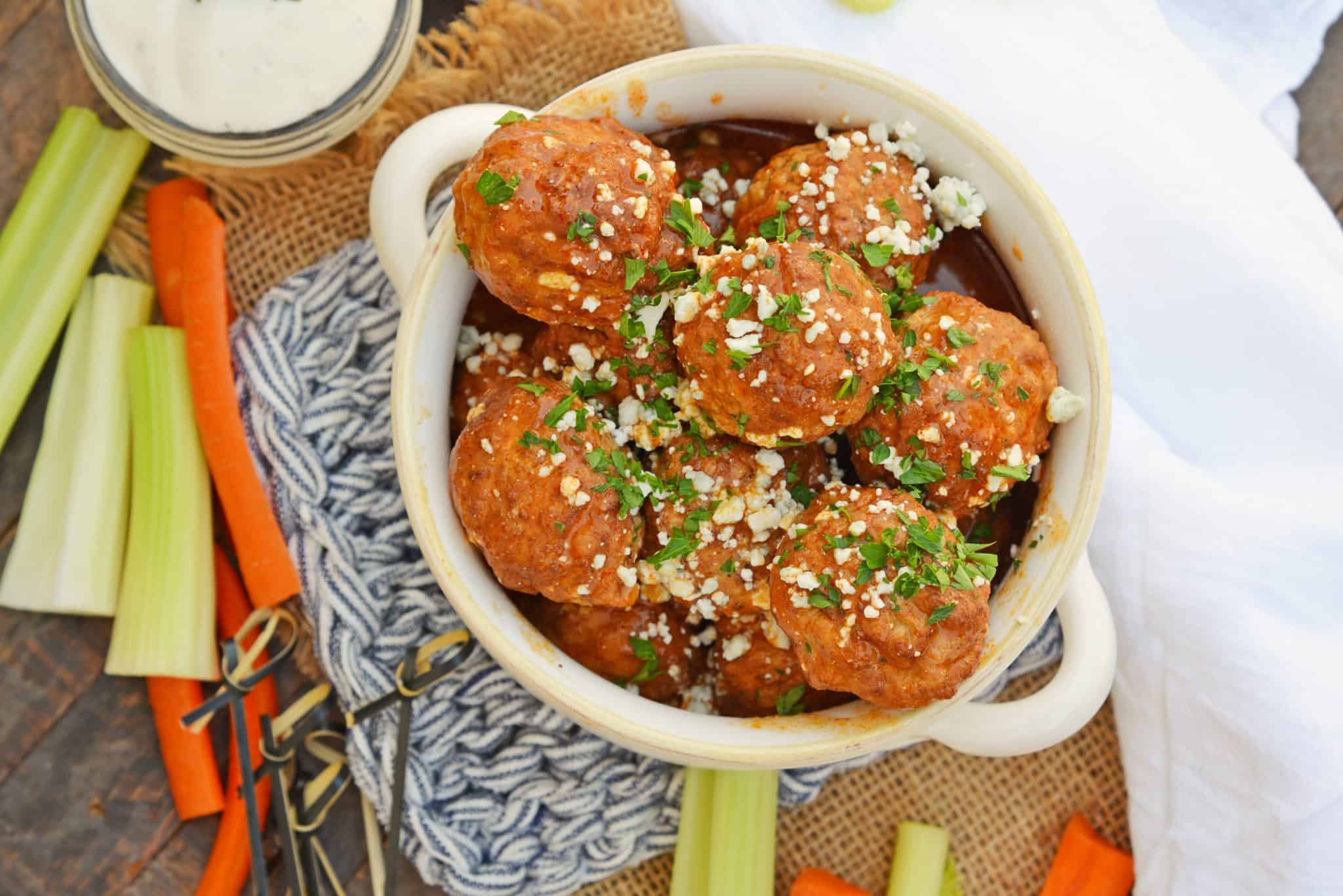 buffalo chicken meatballs