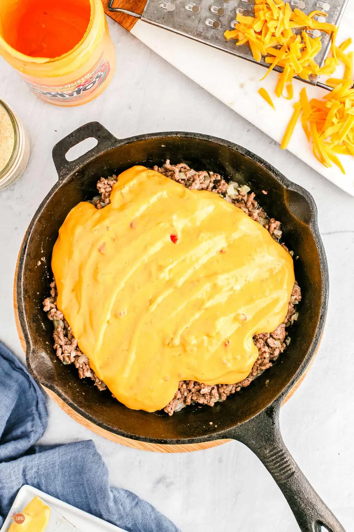 cheese dip in a pan