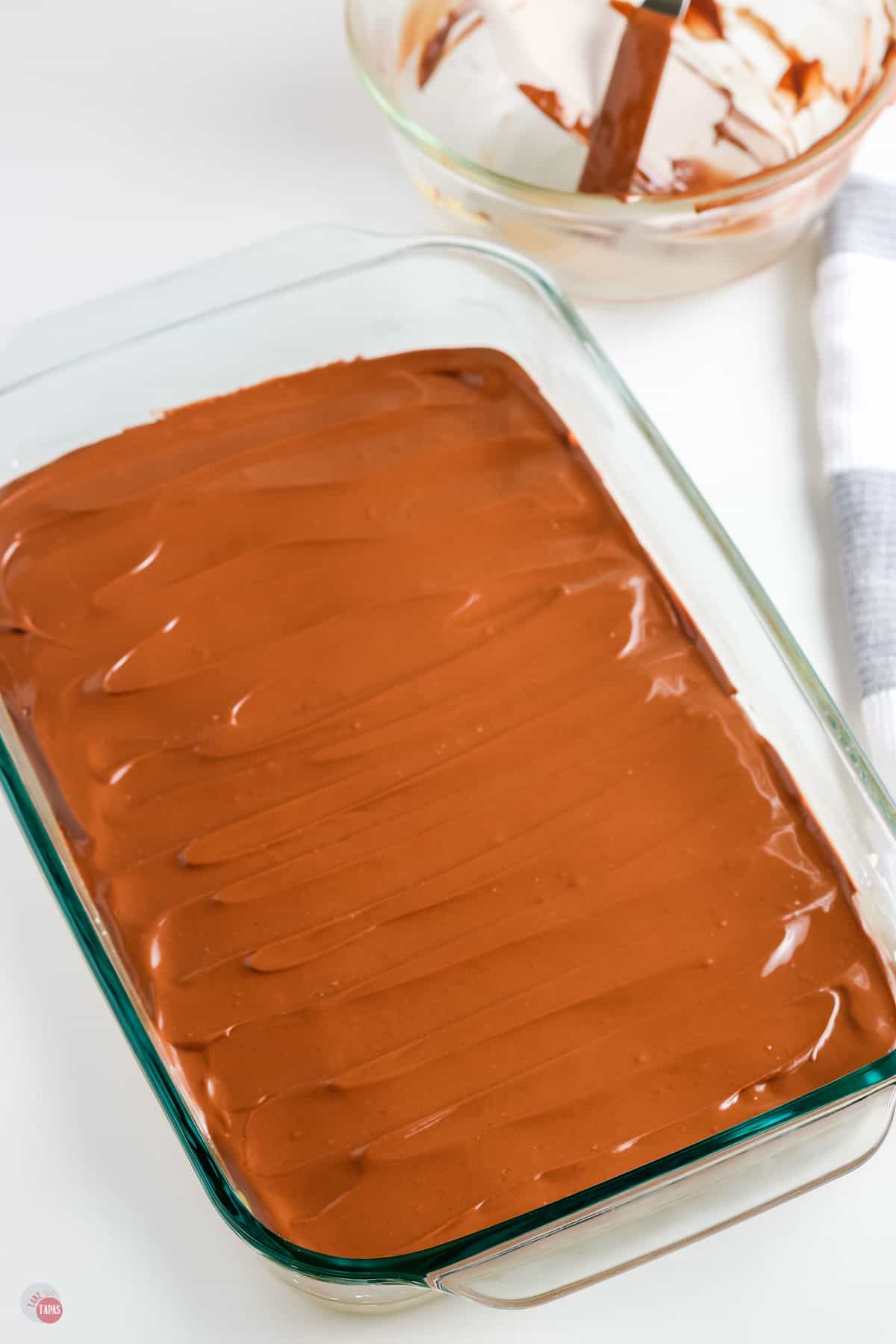 pan of chocolate peanut butter bars