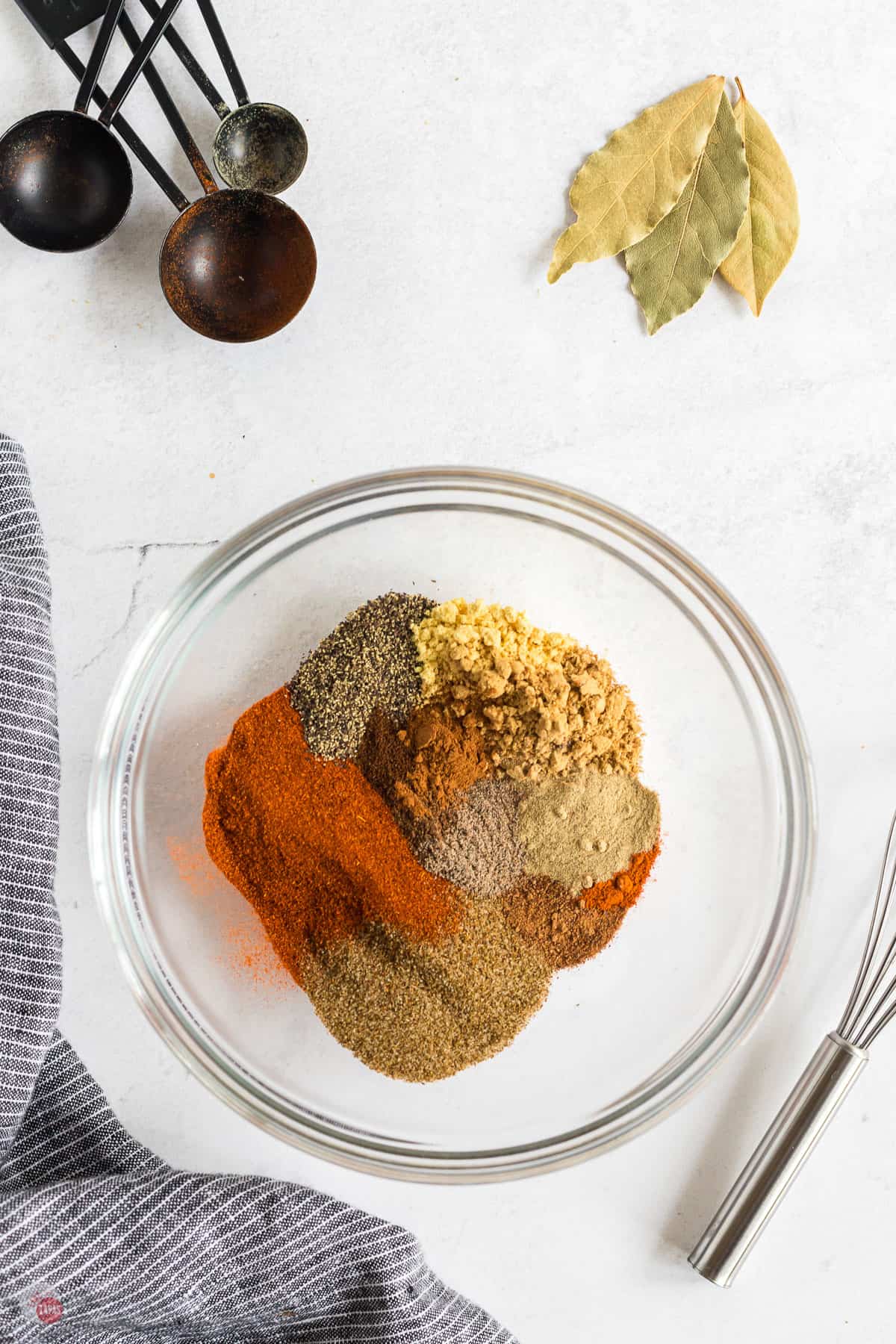 spices in a clear bowl