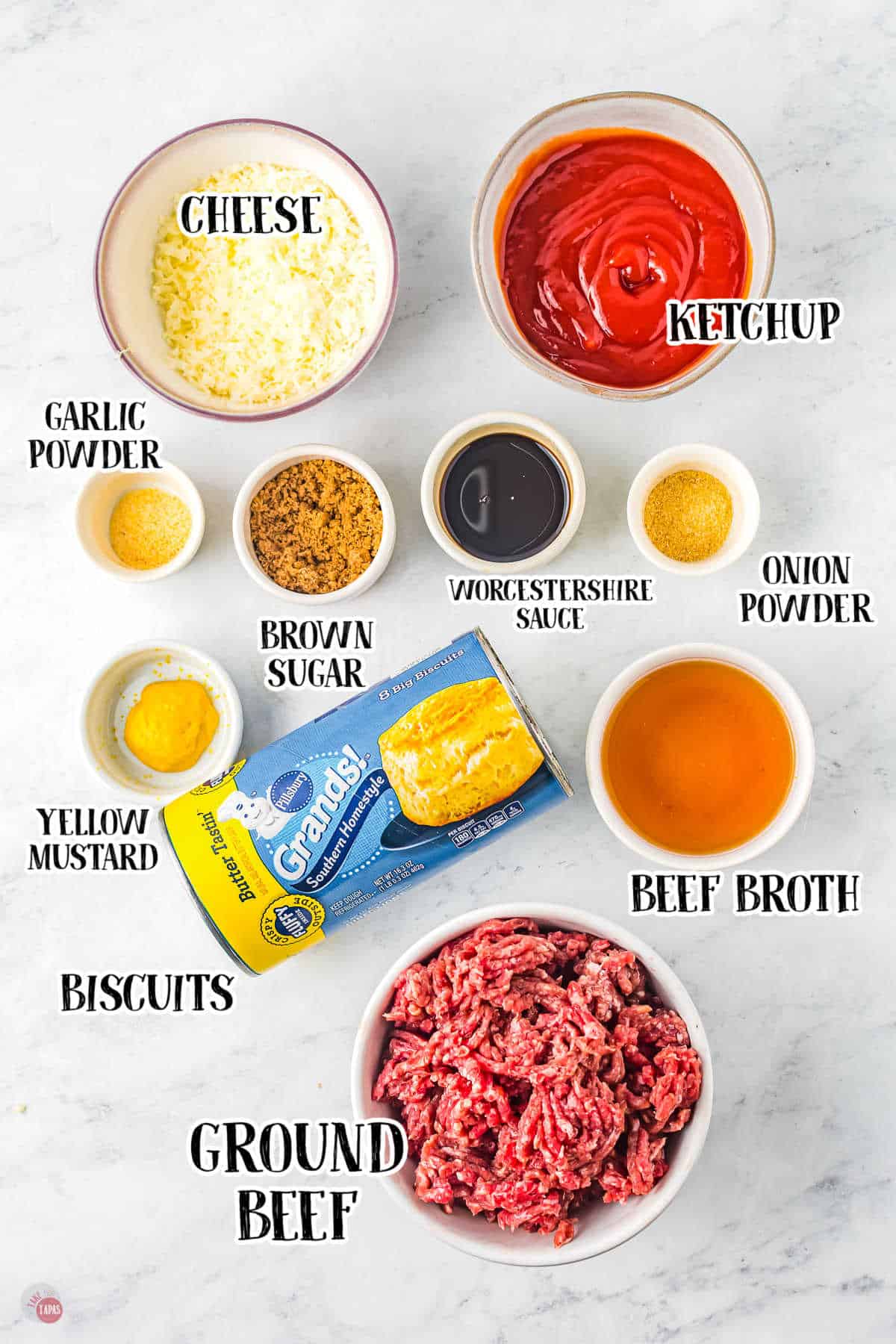 labeled picture of ingredients