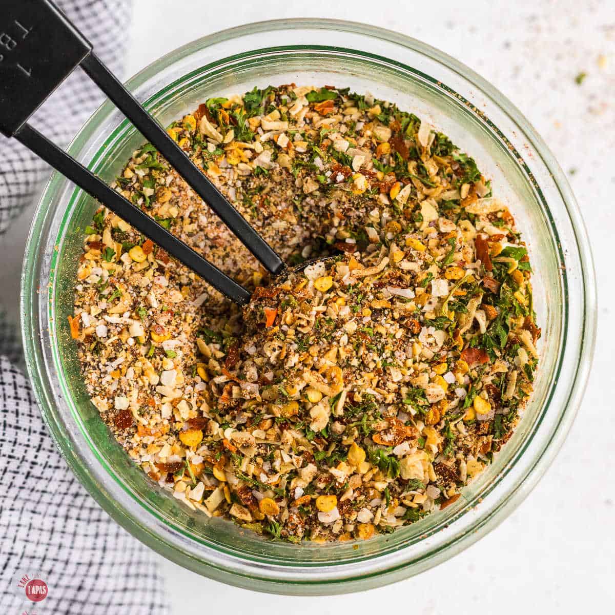 overhead picture of jar of spices